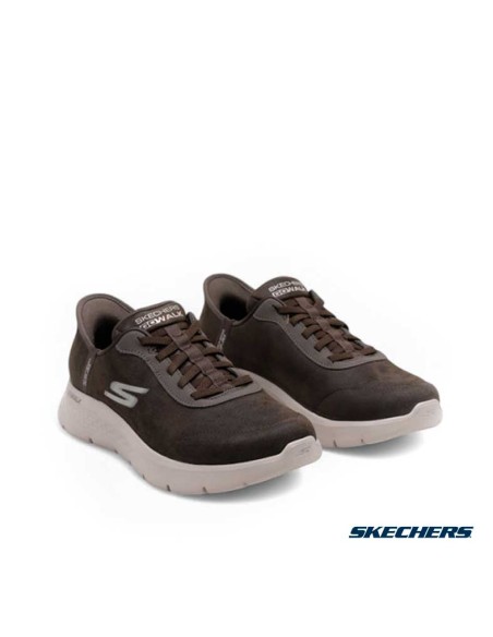 zapatillas hombre skechers go walk flex smooth motion marron
