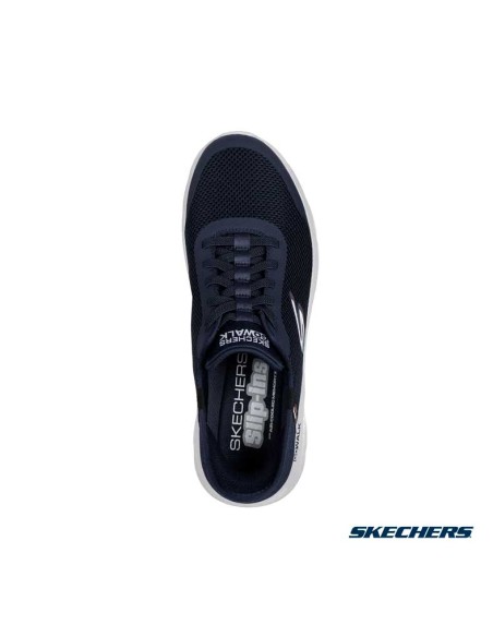 vista superior skechers go walk flex hands up azul marino