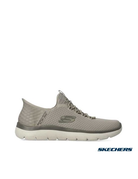 zapatillas skechers slip ins hombre taupe lateral