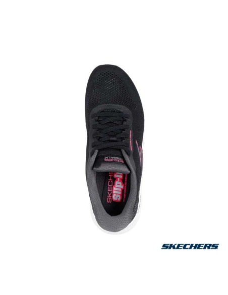 zapatillas skechers mujer negras vista superior comodidad