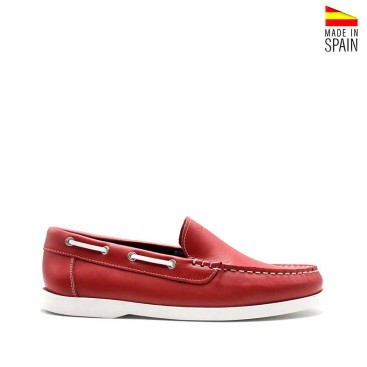 mocasines rojos hombre piel fabricacion españa lateral