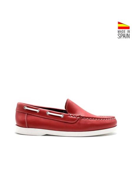 mocasines rojos hombre piel fabricacion españa lateral