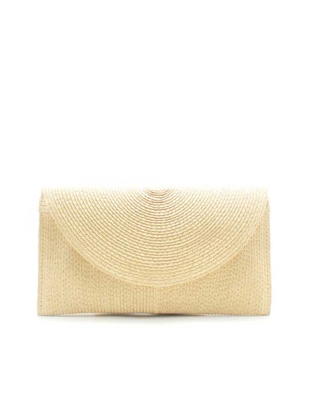 bolso cartera rafia beige mujer tipo sobre verano