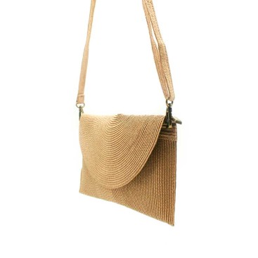 bolso rafia beige mujer con asa larga bandolera
