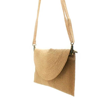bolso rafia beige mujer con asa larga bandolera