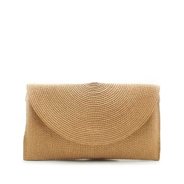 bolso cartera rafia camel mujer tipo sobre verano