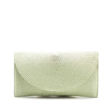 bolso cartera rafia verde mujer tipo sobre verano