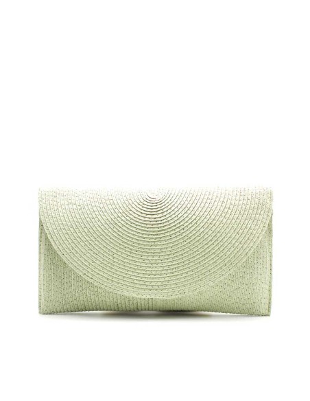 bolso cartera rafia verde mujer tipo sobre verano