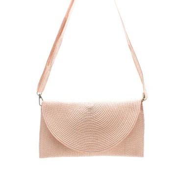 bolso cartera rafia rosa mujer tipo sobre verano
