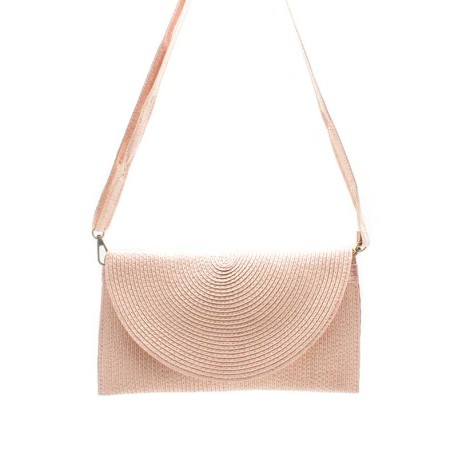 bolso cartera rafia rosa mujer tipo sobre verano