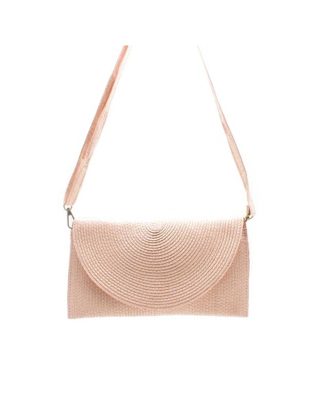 bolso cartera rafia rosa mujer tipo sobre verano