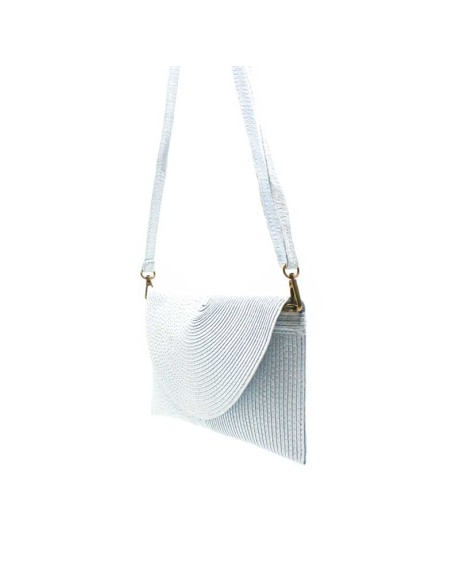 bolso rafia azul celeste mujer con asa larga bandolera