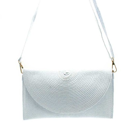 bolso rafia azul celeste mujer solapa elegante mano