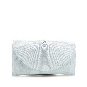 bolso cartera rafia azul celeste mujer tipo sobre verano