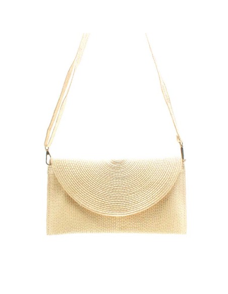 bolso rafia beige mujer solapa elegante mano