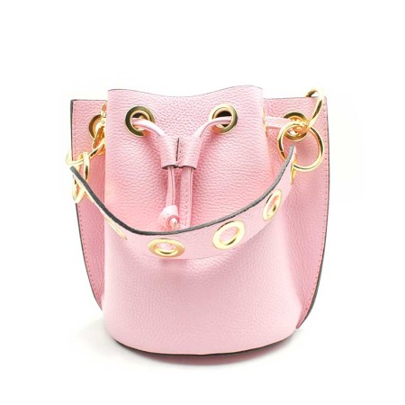 Bolso bombonera piel rosa