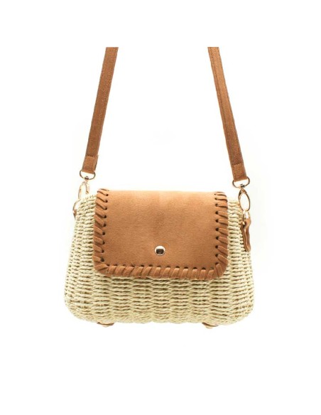 bolso mini bandolera mimbre