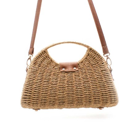 bolso media luna beige