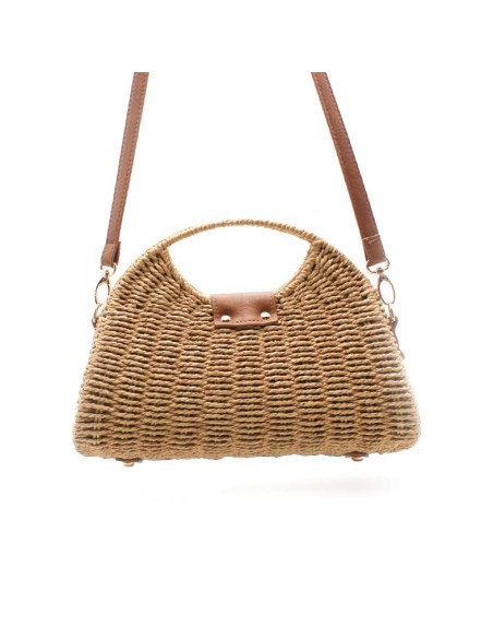 bolso media luna beige