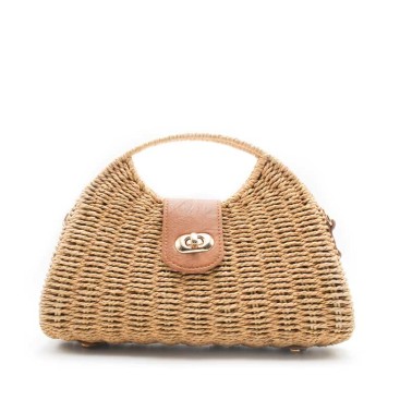 bolso verano textura mimbre solapa