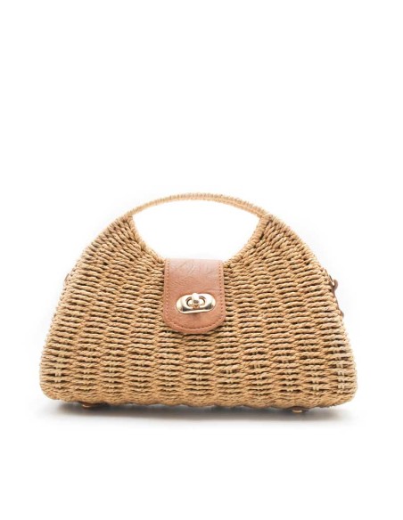 bolso verano textura mimbre solapa