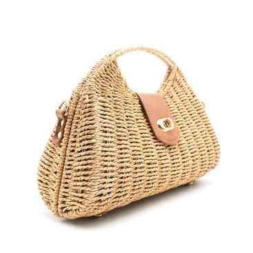 bolso media luna mimbre asa rígida