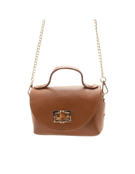 bolso elegante camel pequeño para eventos con asa de mano