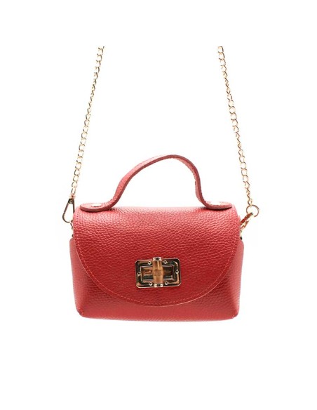 bolso elegante rojo pequeño para eventos con asa de mano