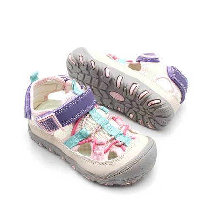 sandalias cerradas niña beige suela goma