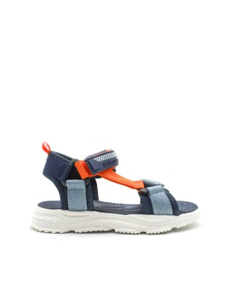 sandalias niño azul marino detalles naranja