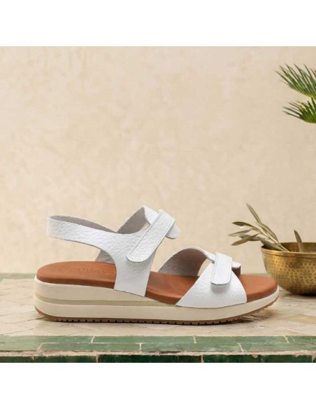 sandalia cuña mujer blanca piel Pura Vida 2026