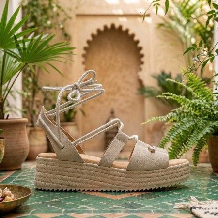 Sandalia romana beige plataforma Pura Vida 2026