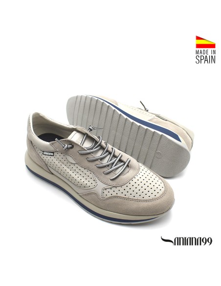 Zapatilla casual hombre gris con suela dentada
