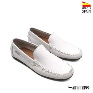 mocasin blanco hombre