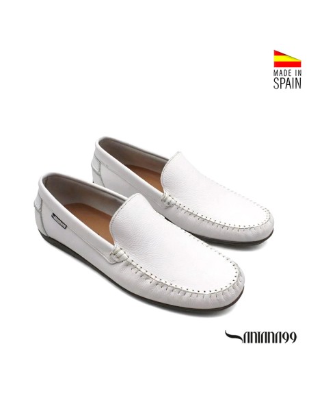 mocasin blanco hombre