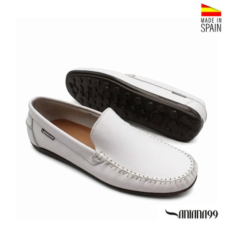 zapatos mocasines blancos hombre santana99