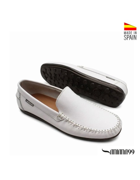 zapatos mocasines blancos hombre santana99