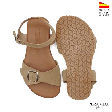 Sandalias verano barefoot mujer suela flexible vista inferior