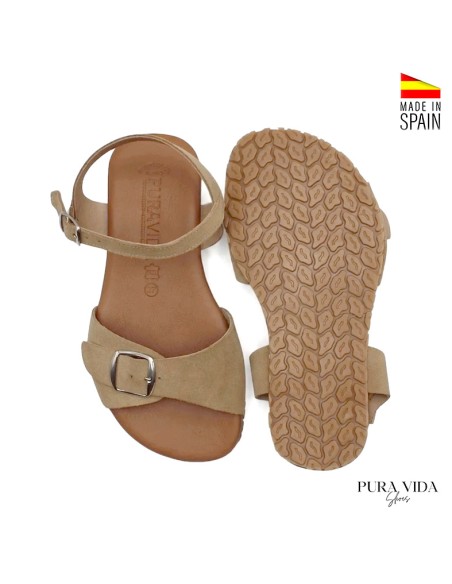 Sandalias verano barefoot mujer suela flexible vista inferior