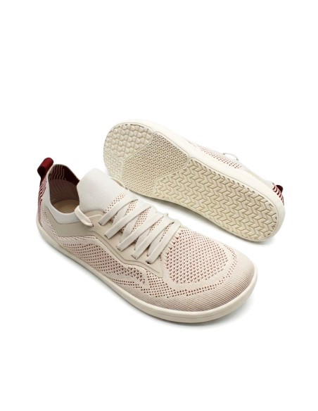 zapatillas tela respetuosas beige unisex suela flexible sin drop