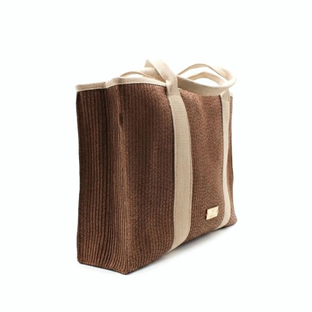 bolso rafia grande asas tela beige