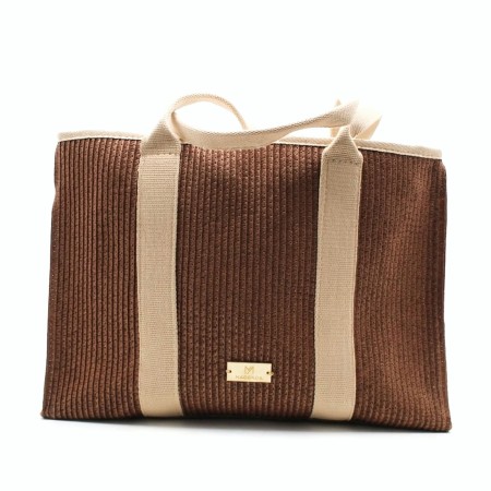 bolso shopper verano rafia marron
