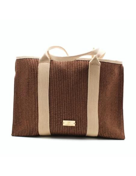 bolso shopper verano rafia marron