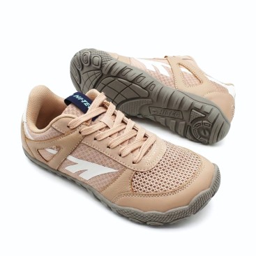 Detalle zapatillas deportivas barefoot mujer Hi-Tec Court nude