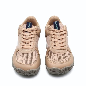 Zapatillas barefoot mujer Hi-Tec Court nude vista frontal