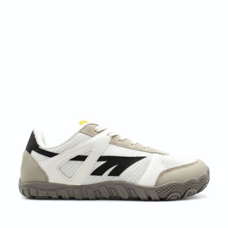 Zapatillas barefoot hombre Hi-Tec Court blanco y gris vista lateral