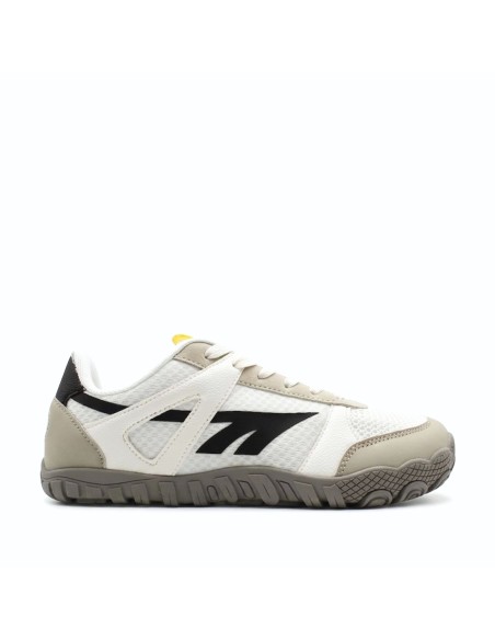 Zapatillas barefoot hombre Hi-Tec Court blanco y gris vista lateral