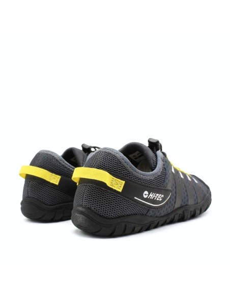 hi-tec abyss hombre cordón elástico con ajustador y tira talón amarillo