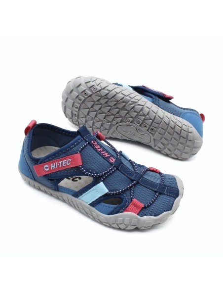 sandalias barefoot niña hi-tec koala azul y rosa calzado respetuoso infantil ligero transpirable