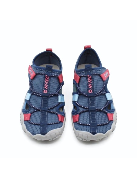 sandalias barefoot niña hi-tec koala azul y rosa flexibles ligeras verano calzado respetuoso